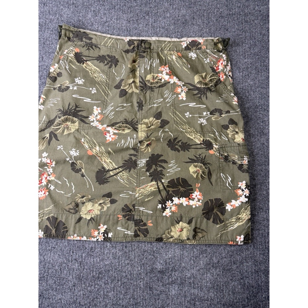 Columbia Women's Tropical‎ Floral Cargo Skirt Olive Green Outdoor Hiking Size M